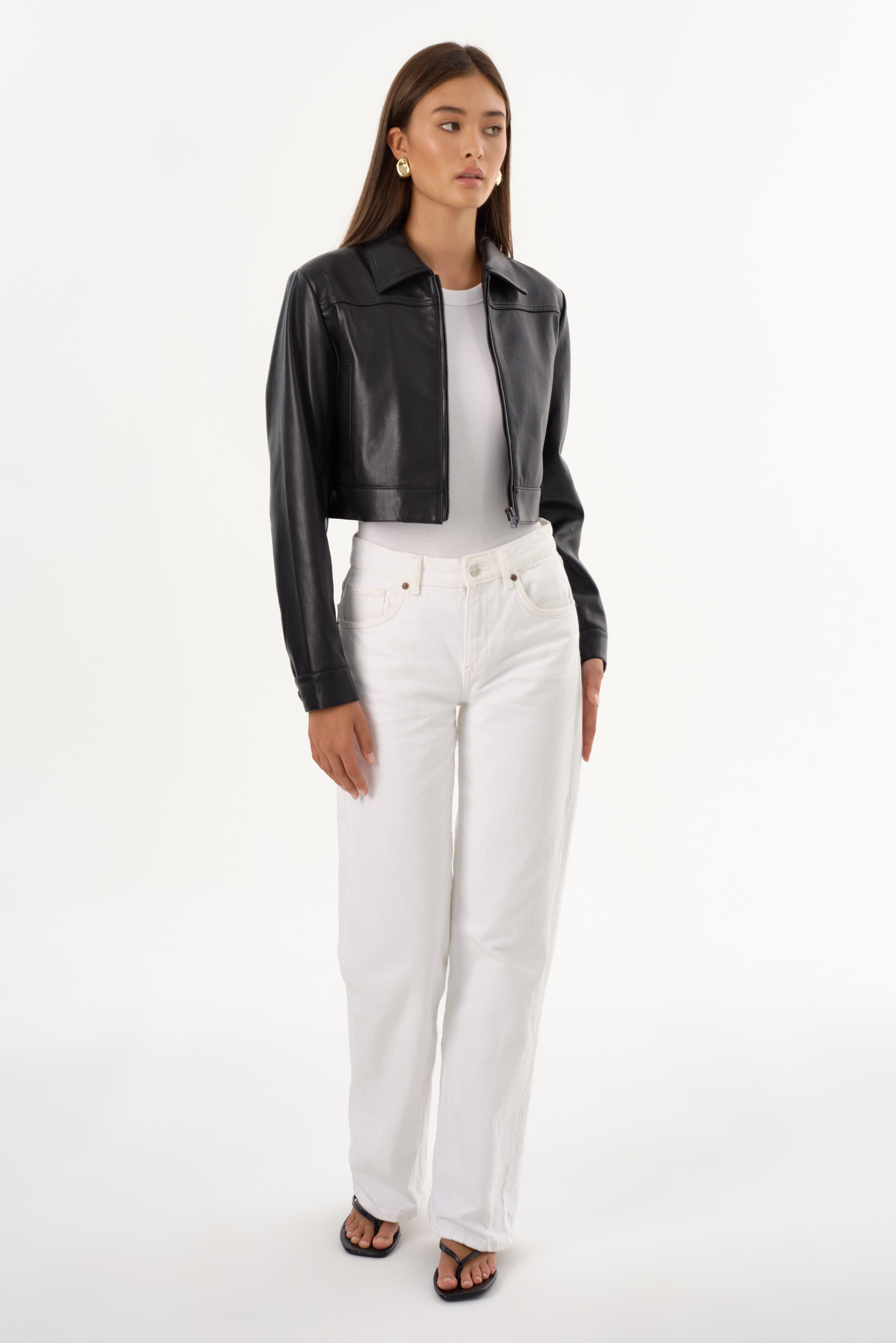 DAMIANA | Veste carré en cuir recyclé