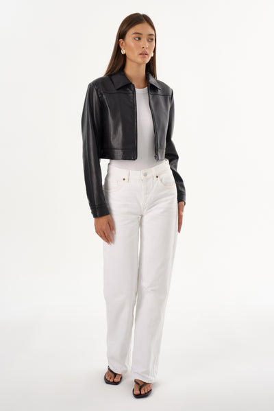 DAMIANA | Cropped Recycled Leather Jacket