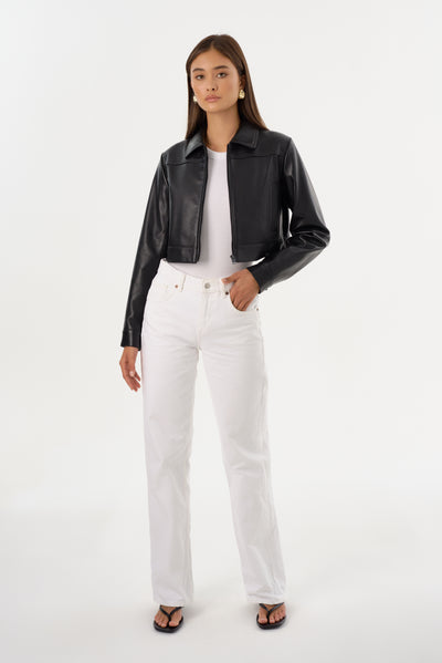 DAMIANA | Cropped Recycled Leather Jacket