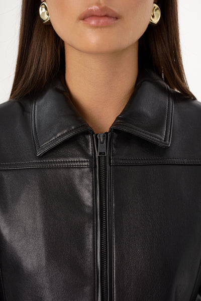 DAMIANA | Cropped Recycled Leather Jacket