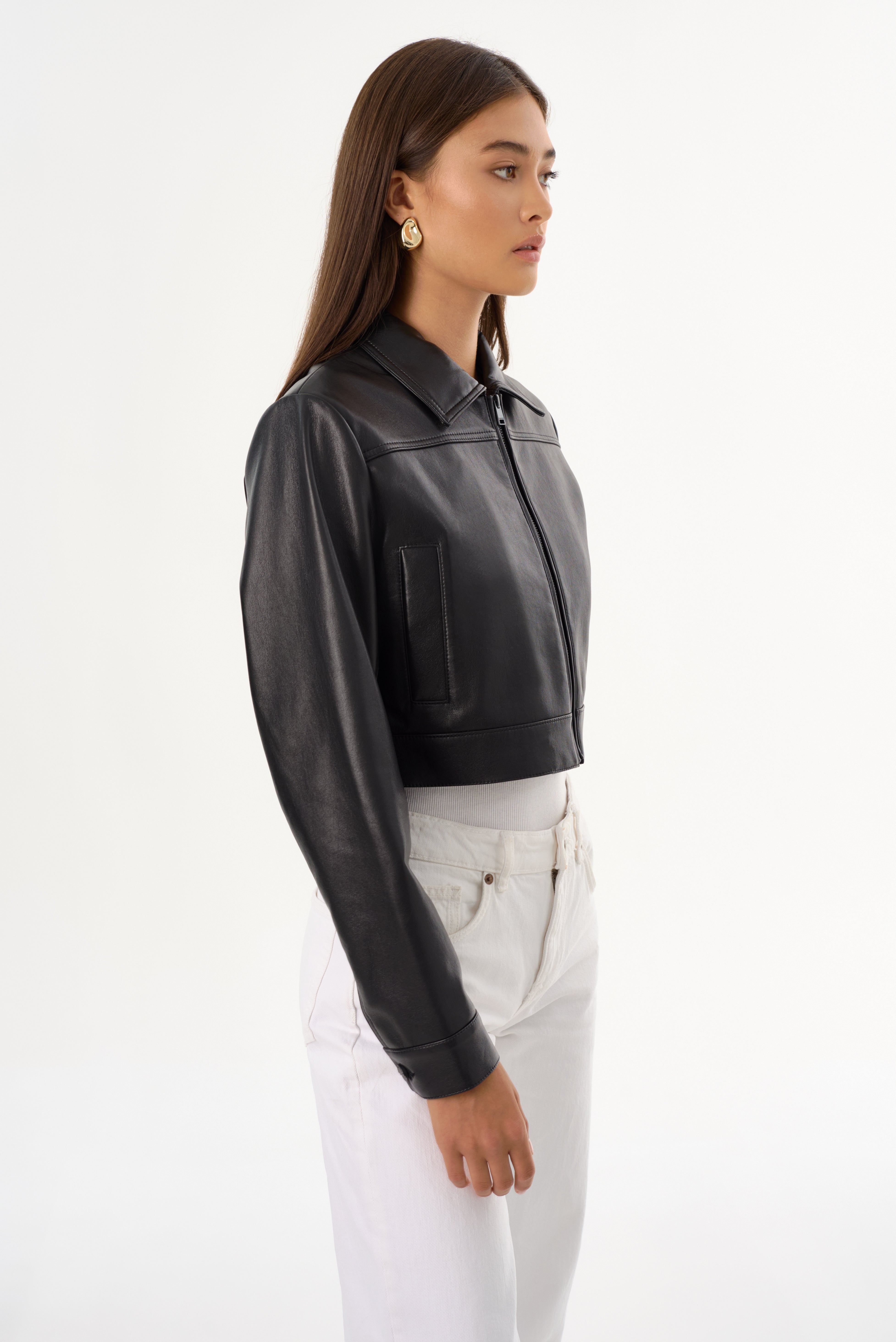 DAMIANA | Veste carré en cuir recyclé