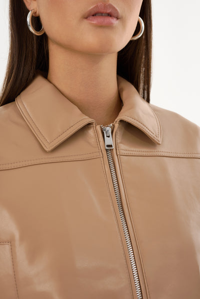DAMIANA | Cropped Recycled Leather Jacket