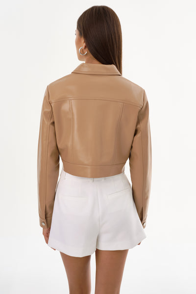 DAMIANA | Cropped Recycled Leather Jacket