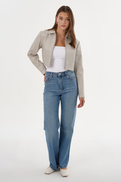 DAMIANA | Cropped Recycled Leather Jacket