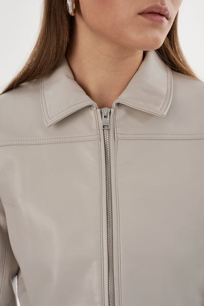 DAMIANA | Cropped Recycled Leather Jacket