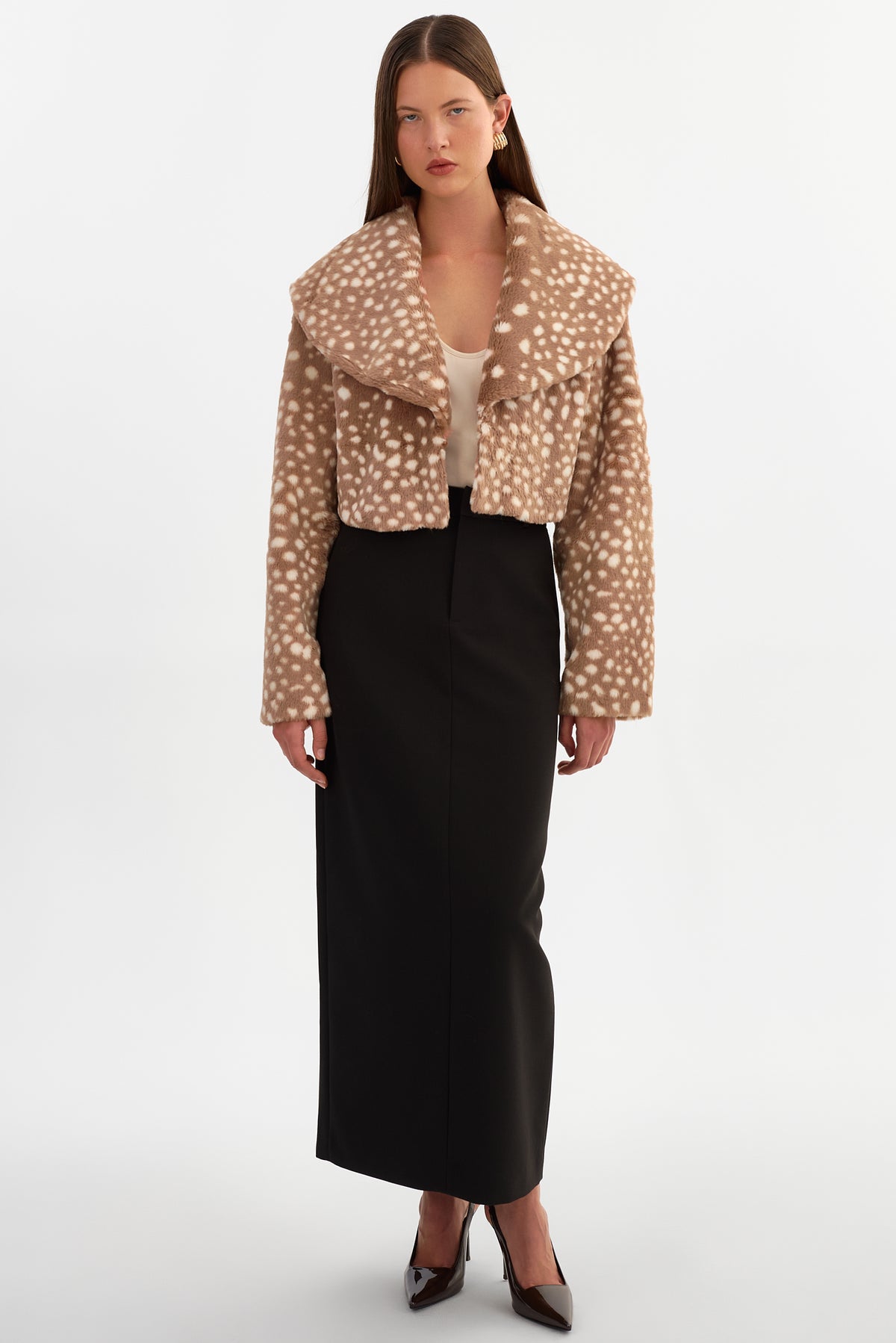 DANIKA FAWN | Cropped Faux Fur Jacket