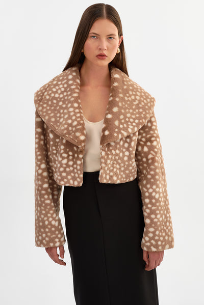 DANIKA FAWN | Cropped Faux Fur Jacket