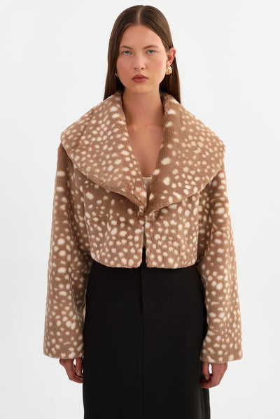 DANIKA FAWN | Cropped Faux Fur Jacket