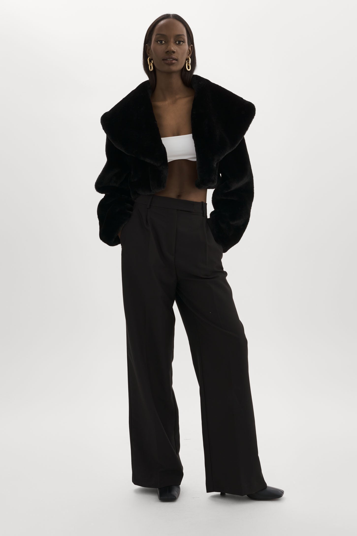 DANIKA | Cropped Faux Fur Jacket