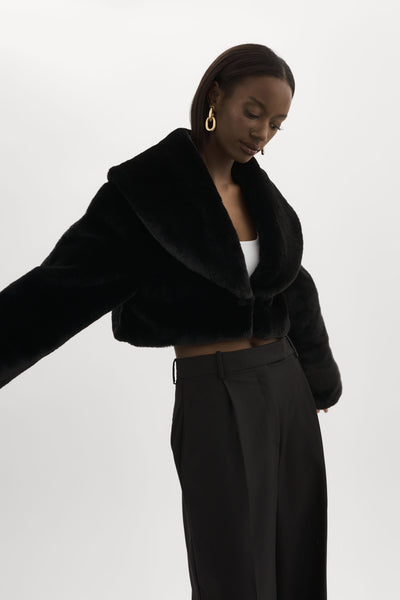 DANIKA | Cropped Faux Fur Jacket