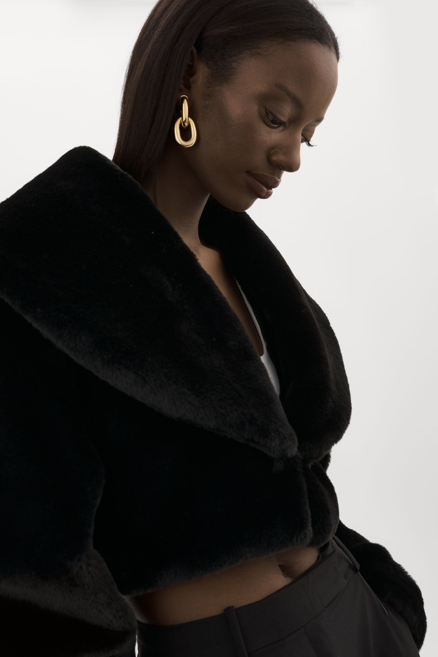 DANIKA | Cropped Faux Fur Jacket