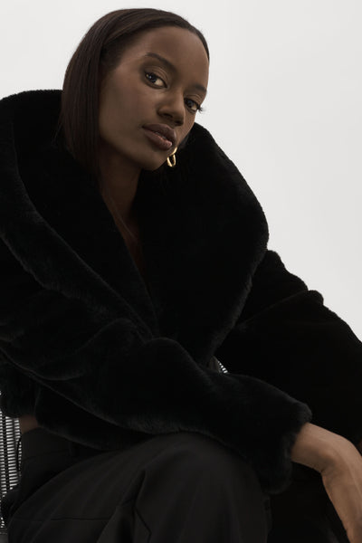 DANIKA | Cropped Faux Fur Jacket