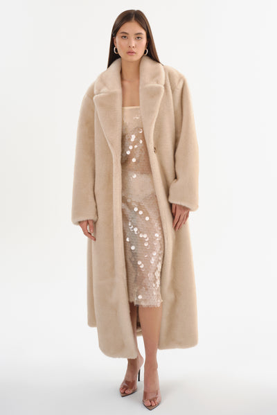 DARELLE | Oversized Faux Fur Maxi Coat