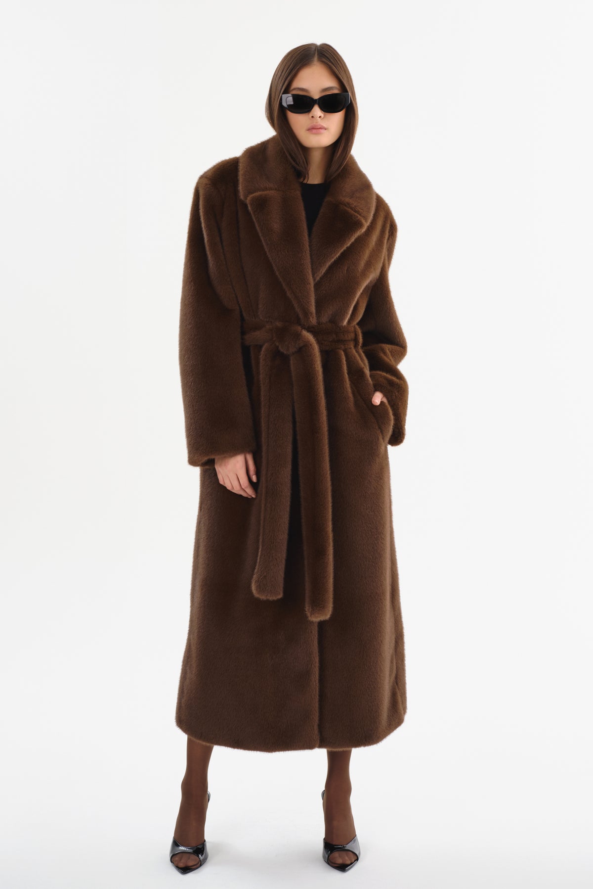 DARELLE Oversized Faux Fur Maxi Coat
