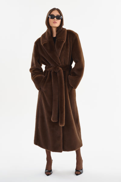 DARELLE | Oversized Faux Fur Maxi Coat