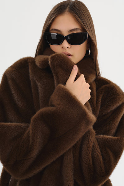 DARELLE | Oversized Faux Fur Maxi Coat