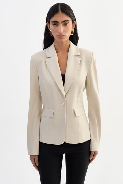 DAVIE | Faux Leather Blazer