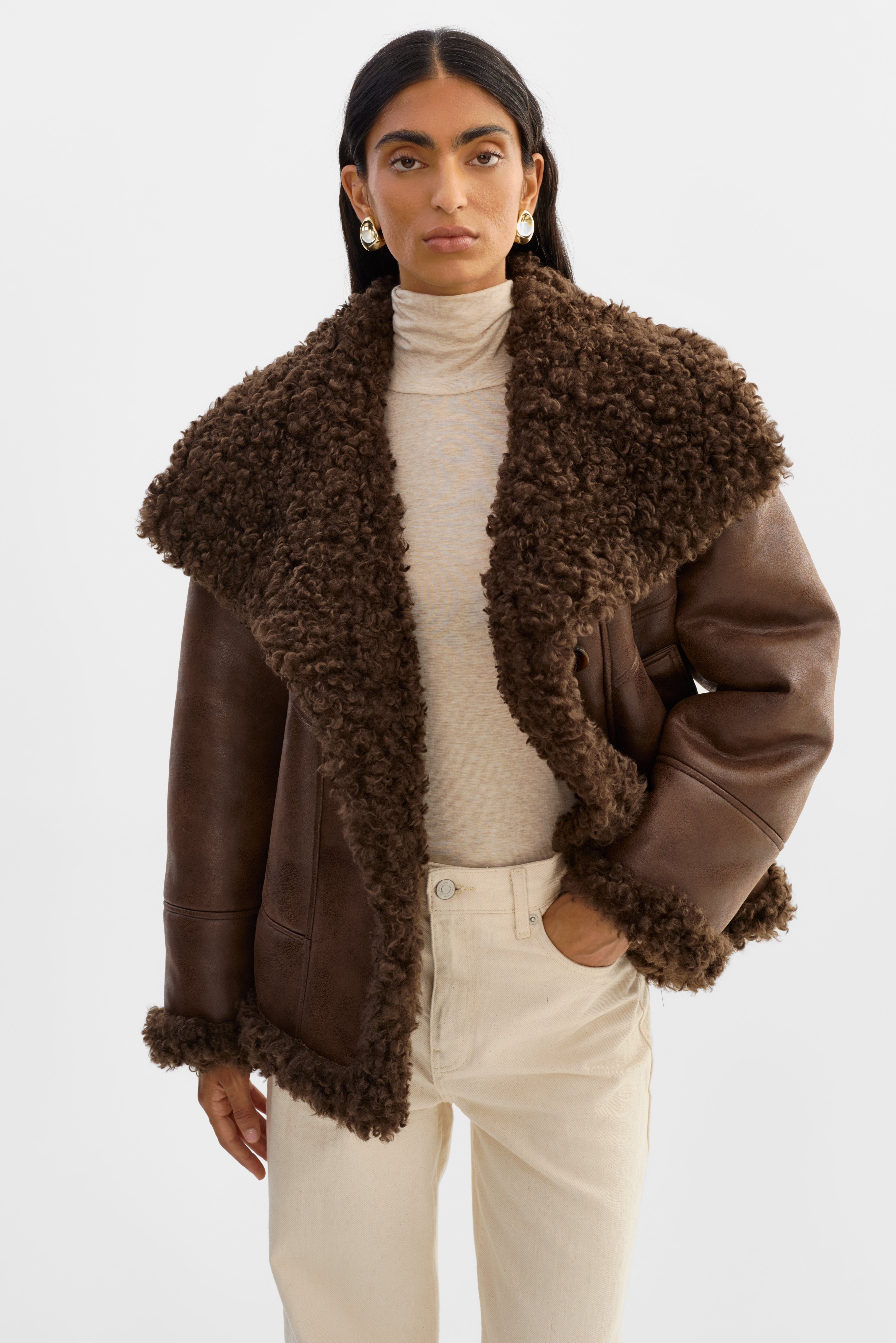 DEMI | Veste en fausse peau de mouton