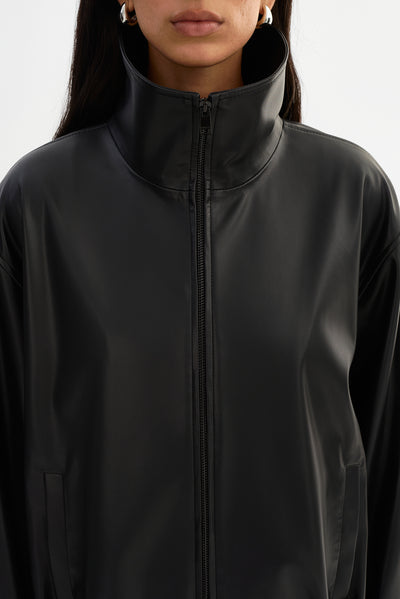 DENITA | Faux Leather Oversized Bomber Jacket