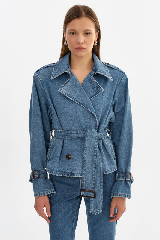 DHANA D | Denim Trench Jacket