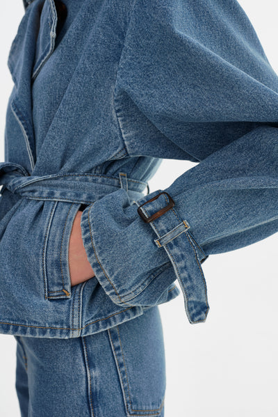 DHANA D | Denim Trench Jacket