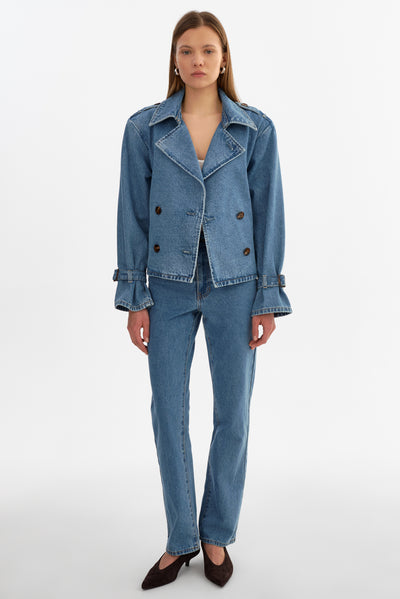 DHANA D | Denim Trench Jacket
