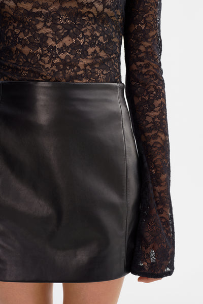 DIANA | Leather Hourglass Mini Skirt