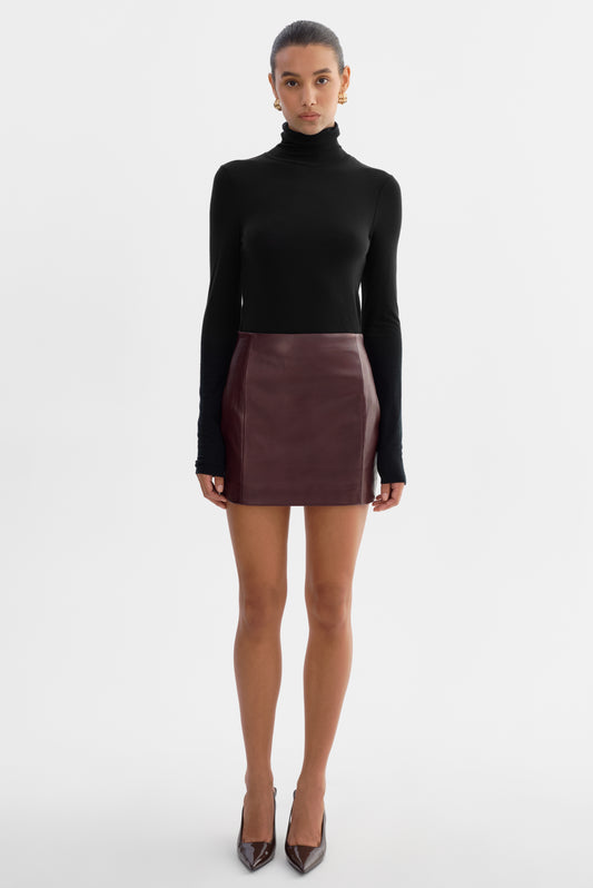 DIANA | Leather Hourglass Mini Skirt
