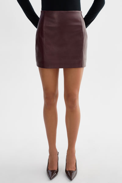 DIANA | Leather Hourglass Mini Skirt