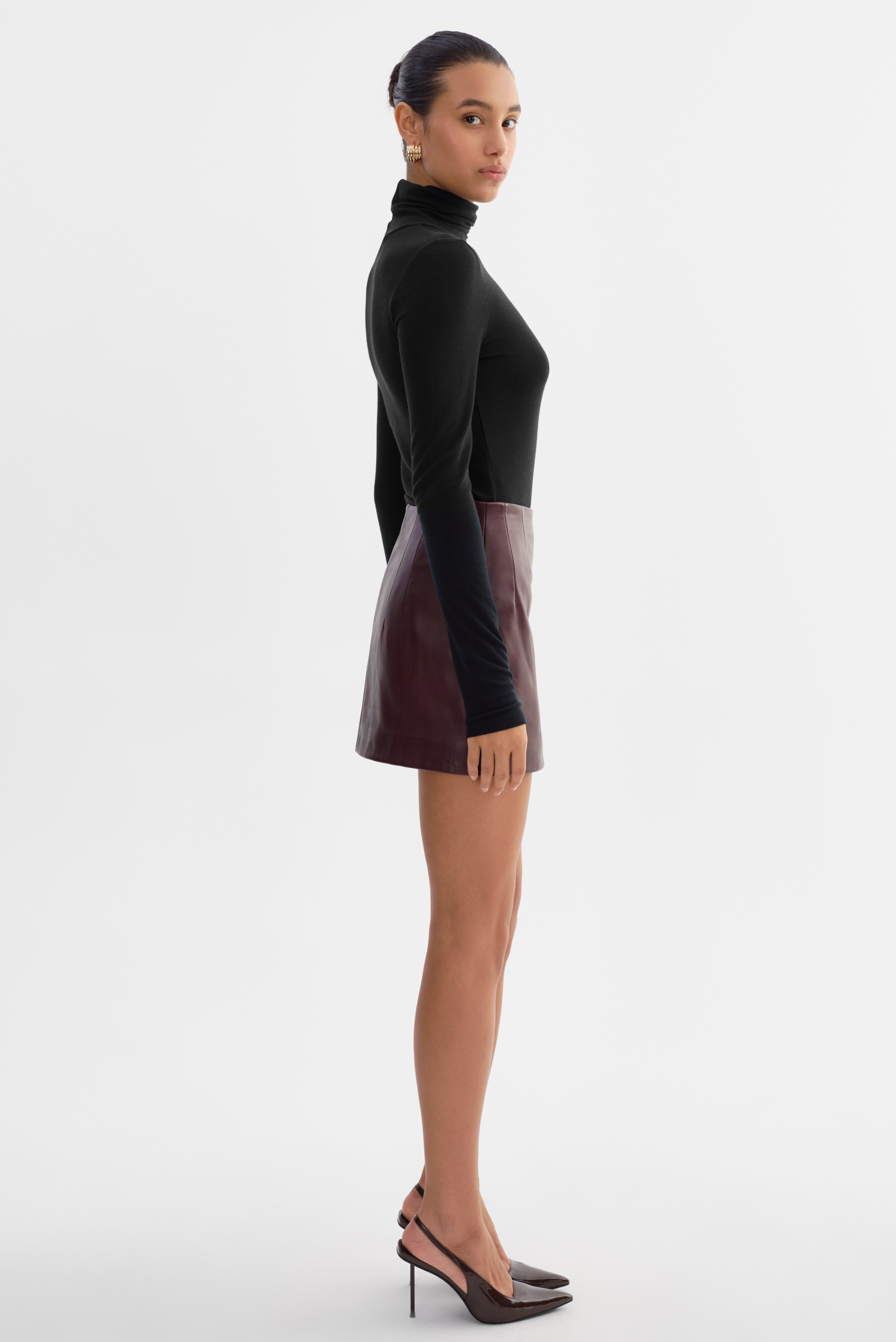 DIANA | Leather Hourglass Mini Skirt