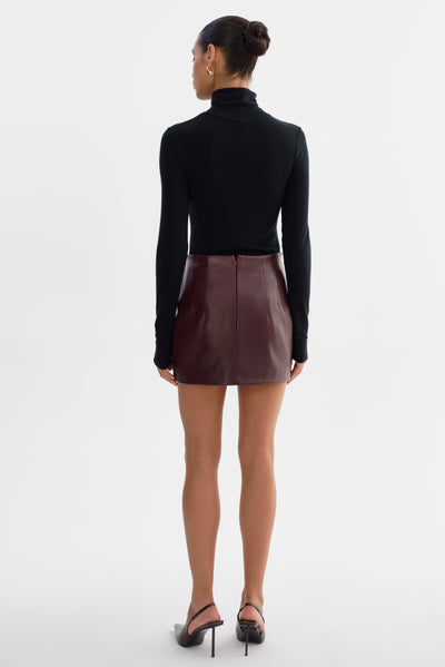 DIANA | Leather Hourglass Mini Skirt