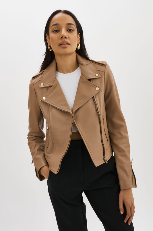 DONNA GOLD | Iconic Leather Biker Jacket