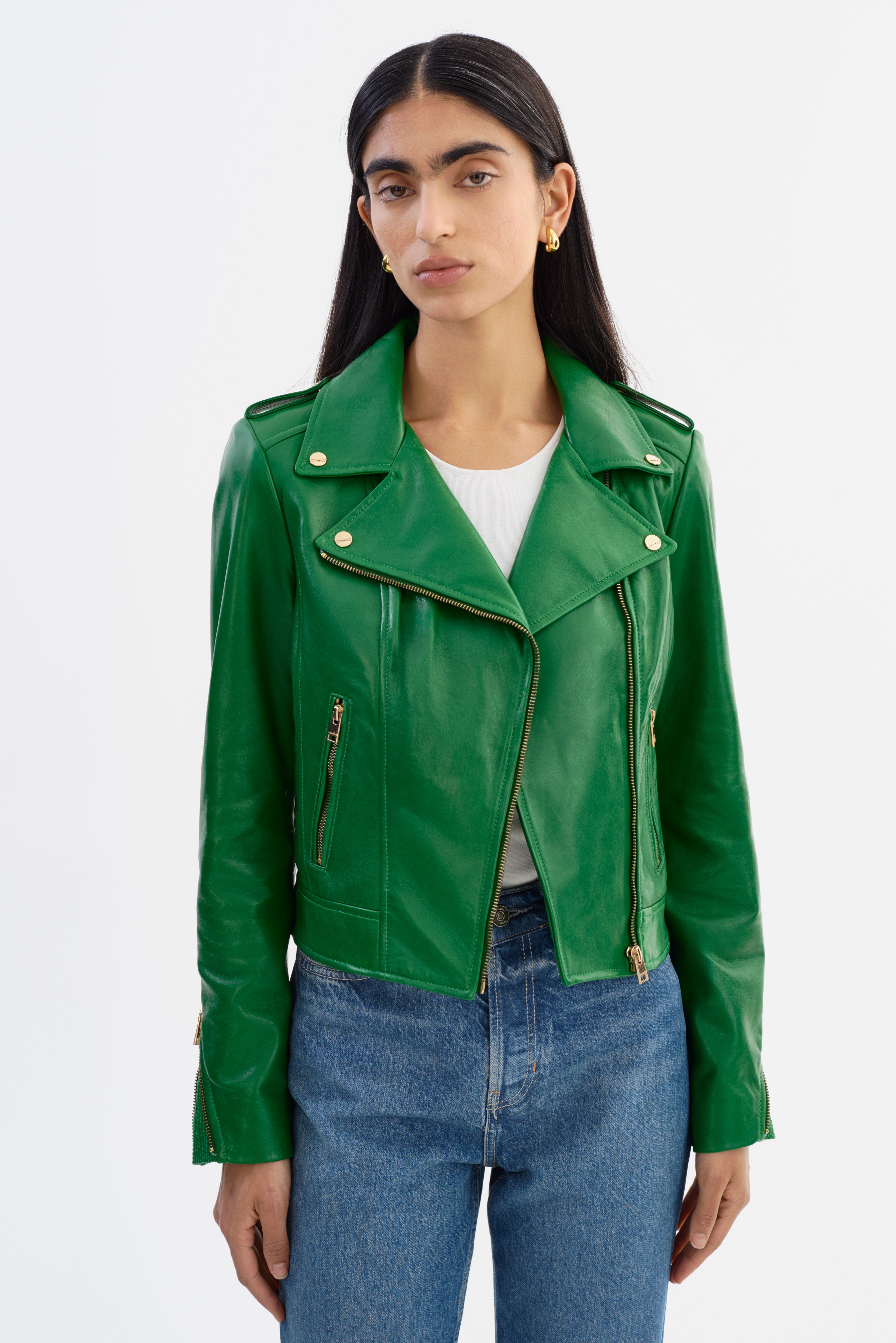 DONNA GOLD | Iconic Leather Biker Jacket
