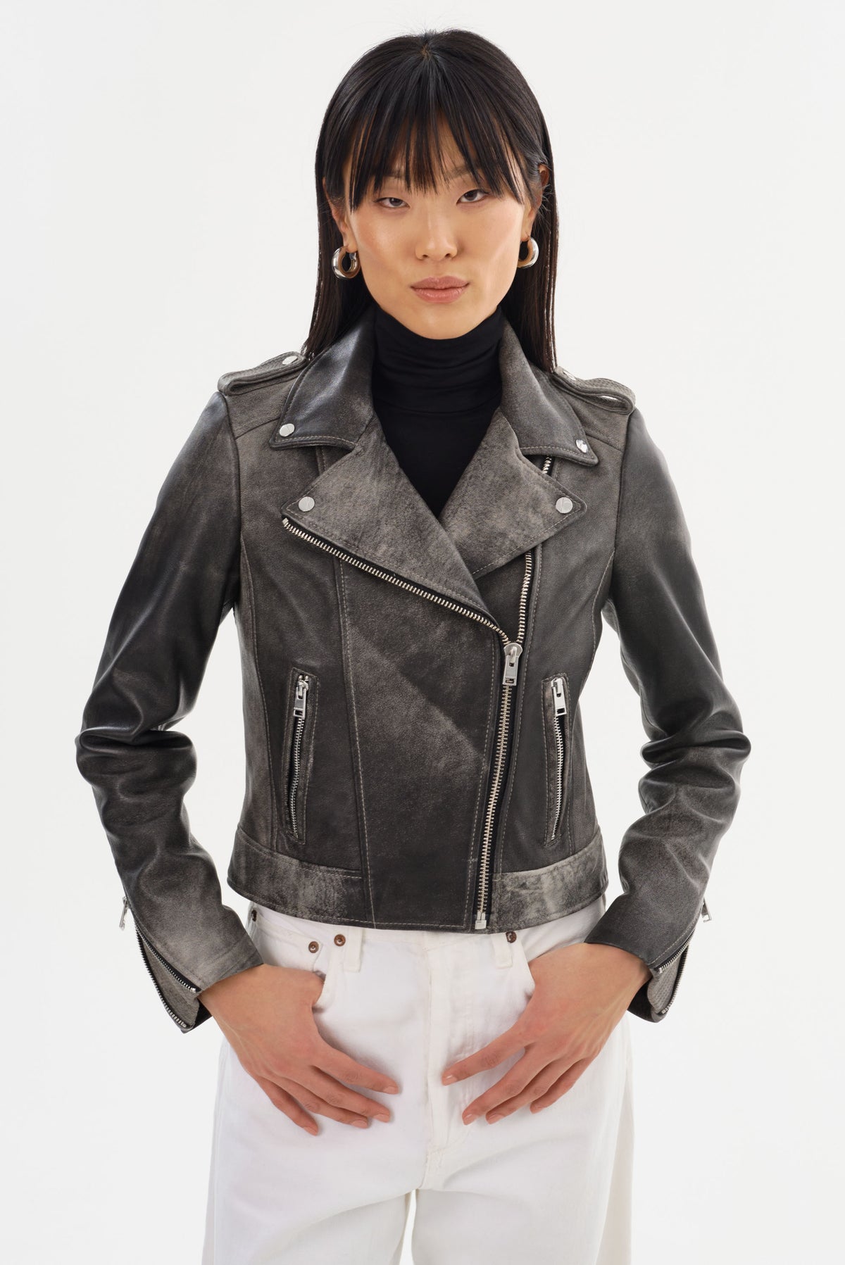 DONNA Iconic Leather Biker Jacket