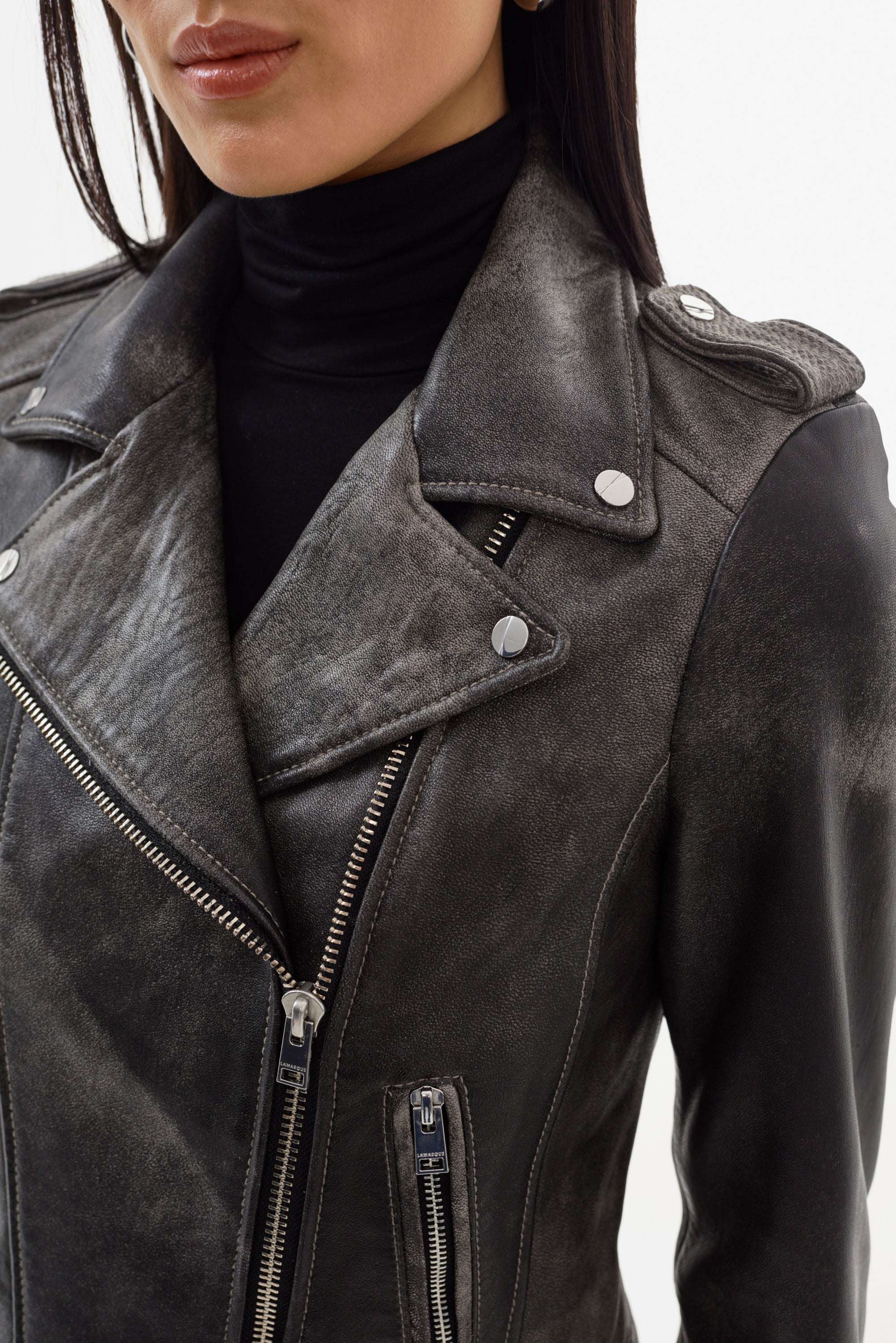 DONNA Iconic Leather Biker Jacket LAMARQUE