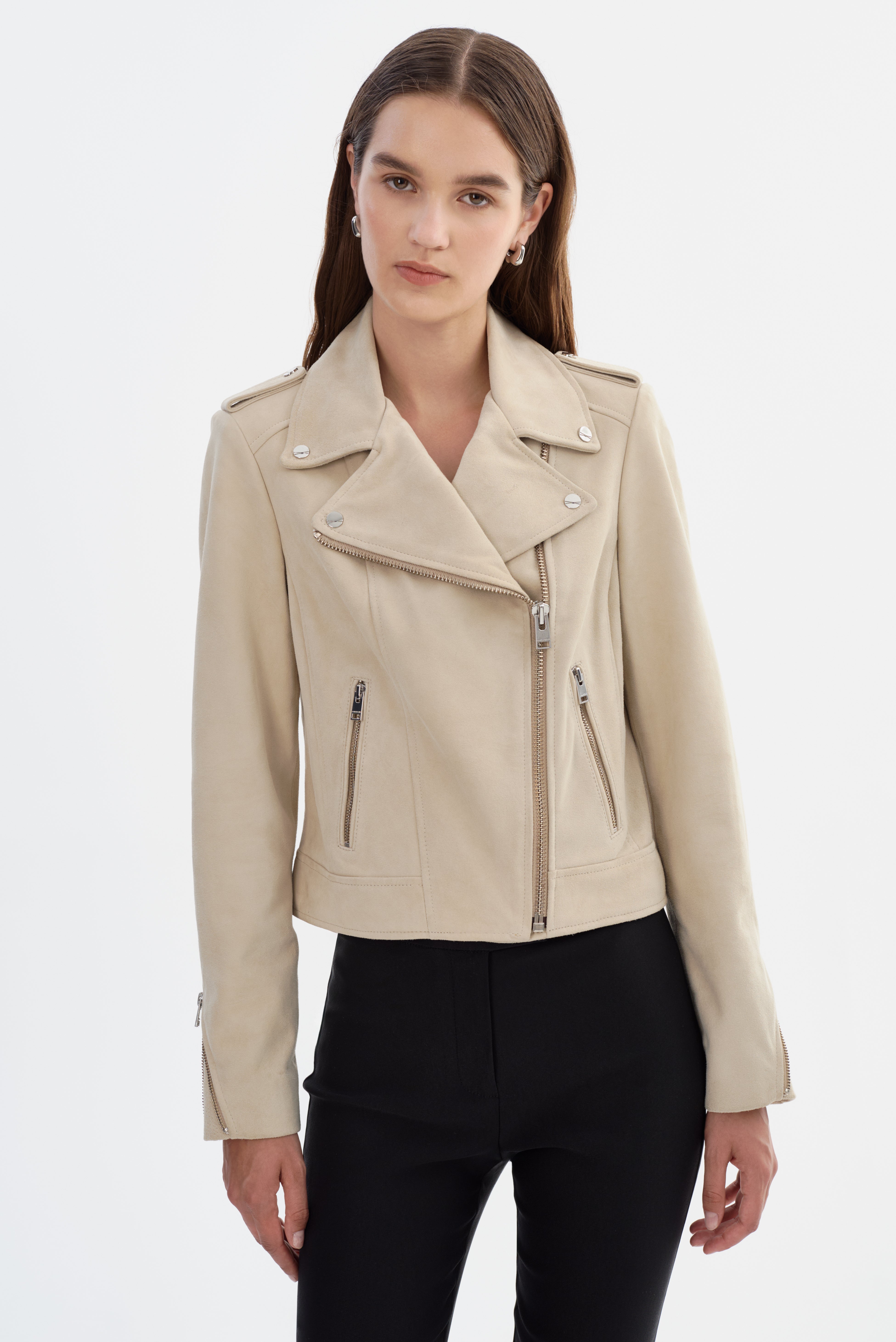 DONNA S | Suede Biker Jacket
