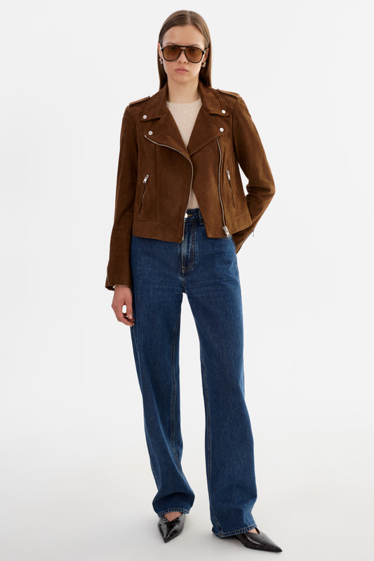 DONNA S | Suede Biker Jacket