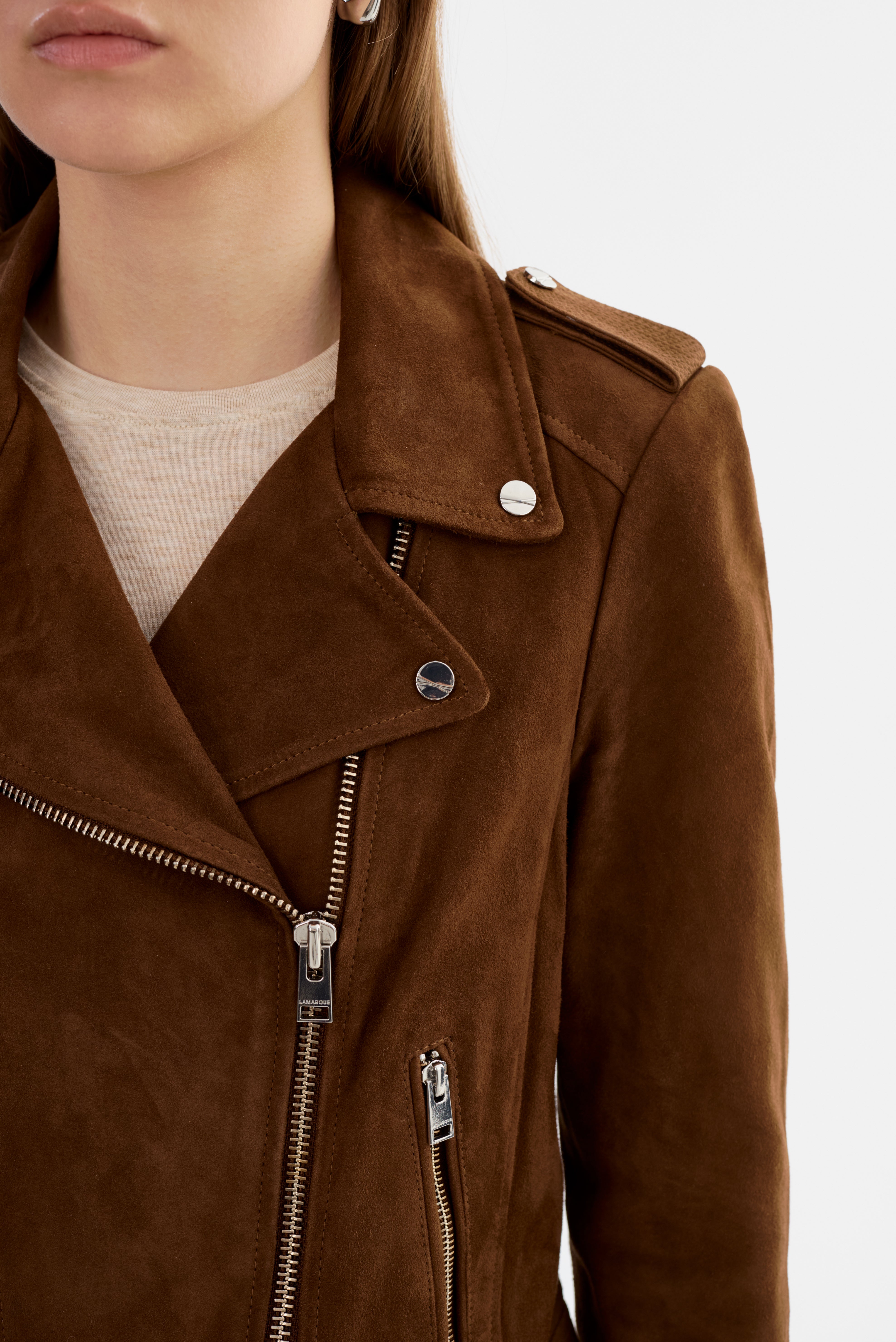 DONNA S | Suede Biker Jacket