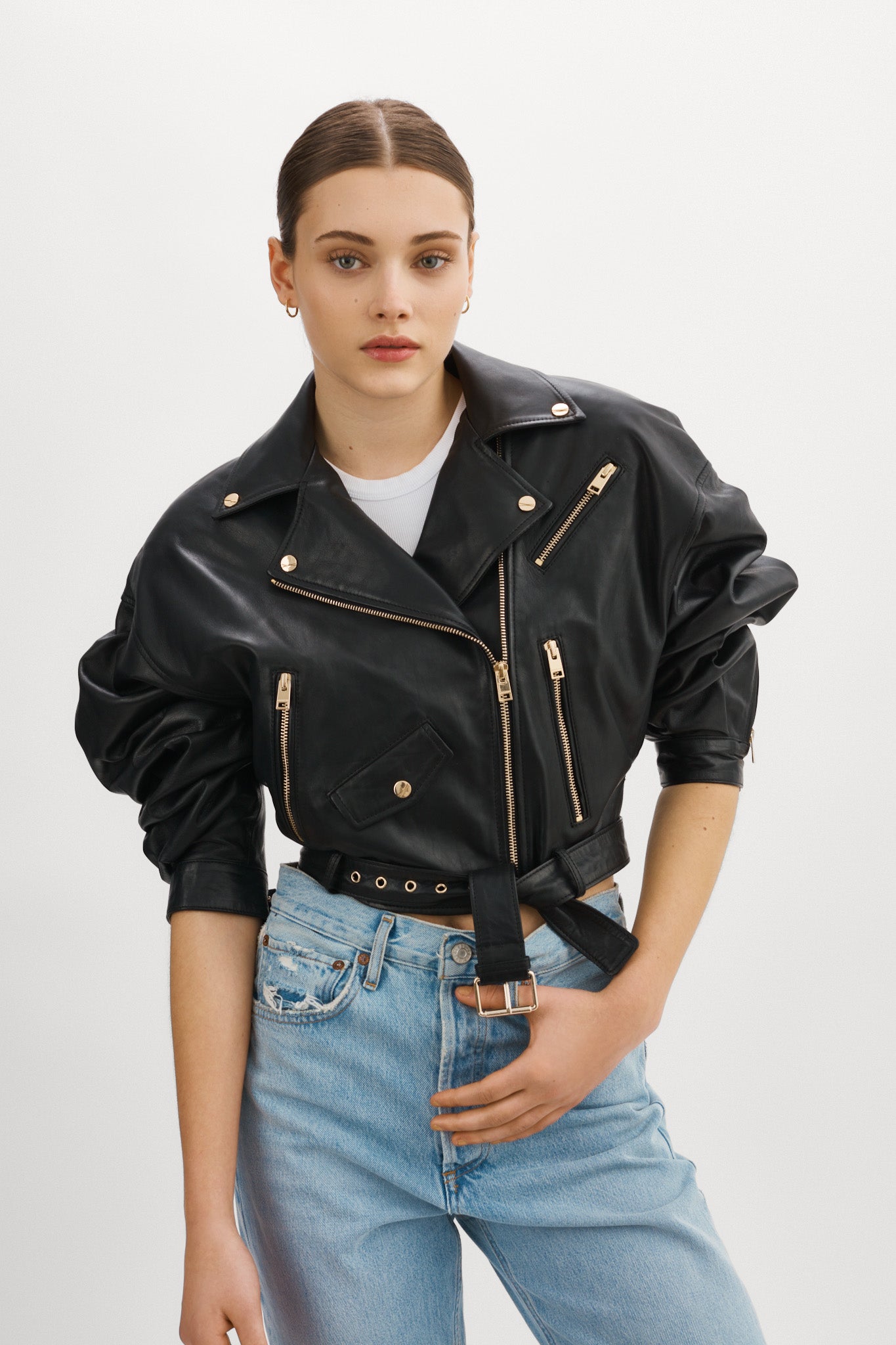 DYLAN OR | Veste motard en cuir des années 80