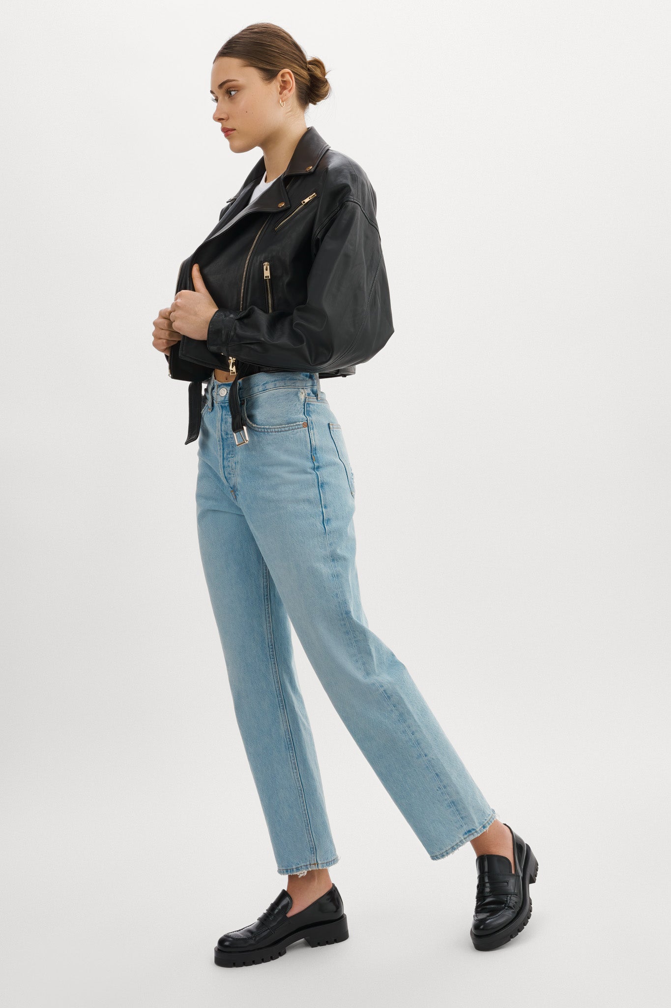 DYLAN OR | Veste motard en cuir des années 80
