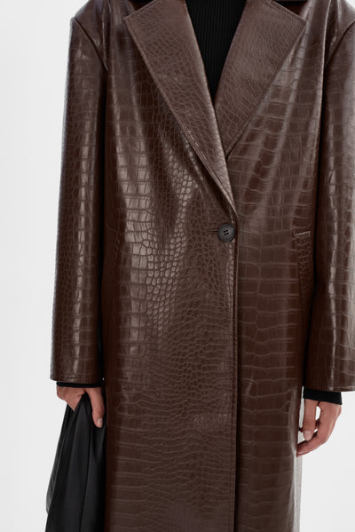 EBBA | Faux Leather Croco Coat
