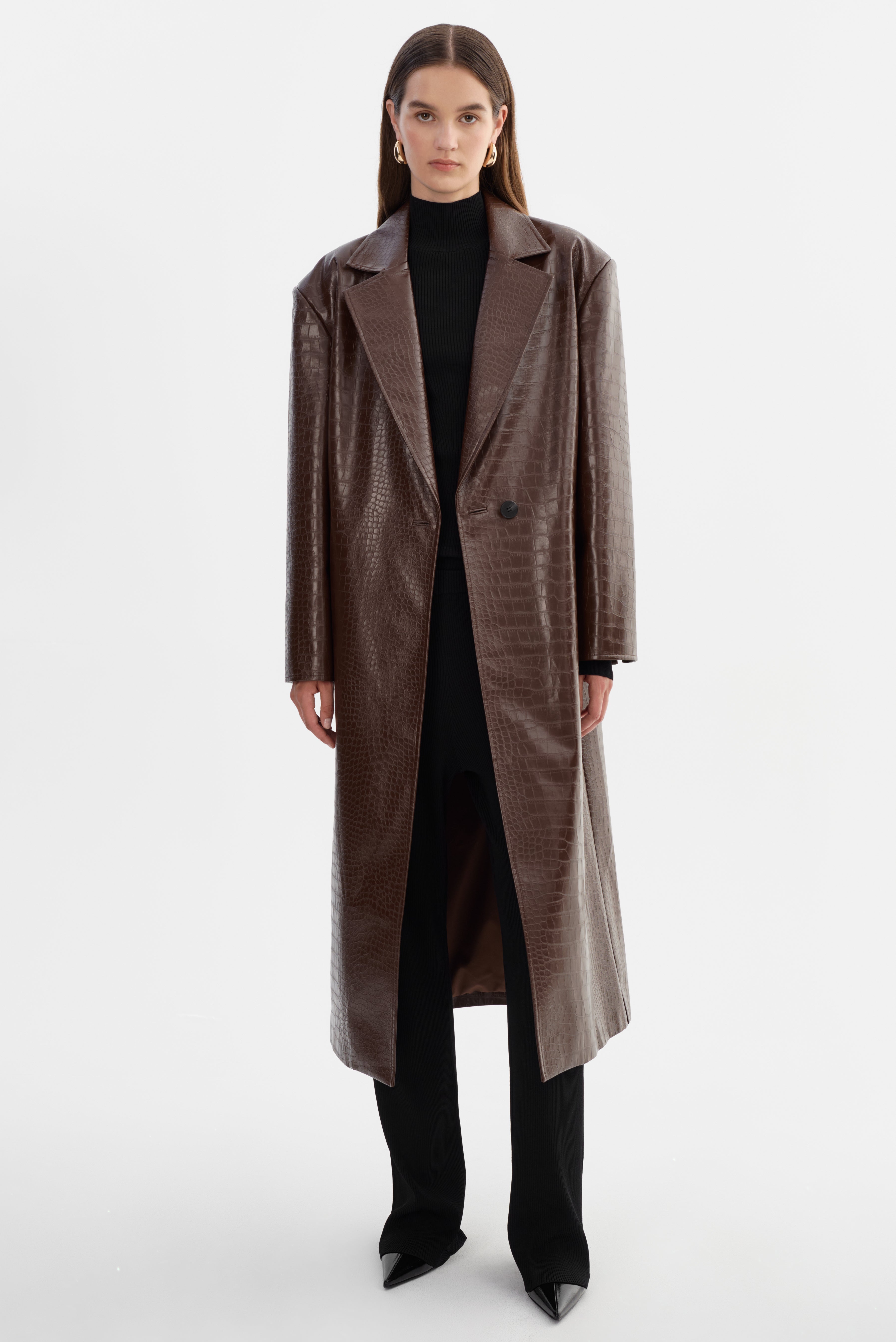 EBBA | Manteau en similicuir croco