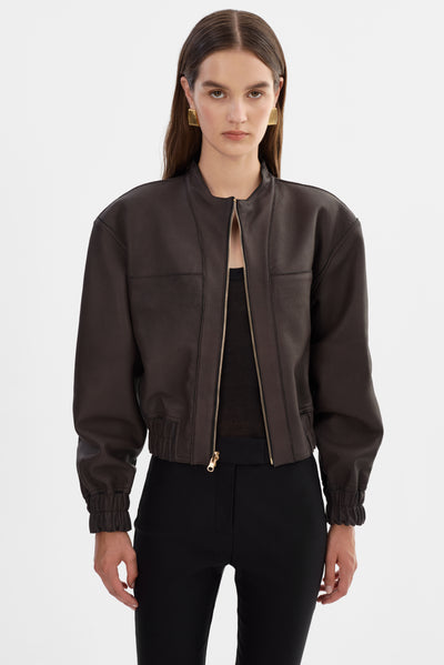 EDITH | Leather Bomber Jacket