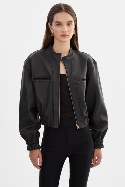 EDITH | Leather Bomber Jacket