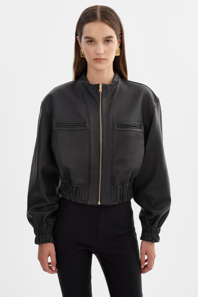 EDITH | Leather Bomber Jacket