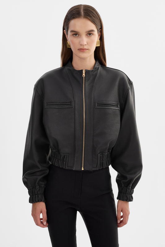 EDITH | Leather Bomber Jacket