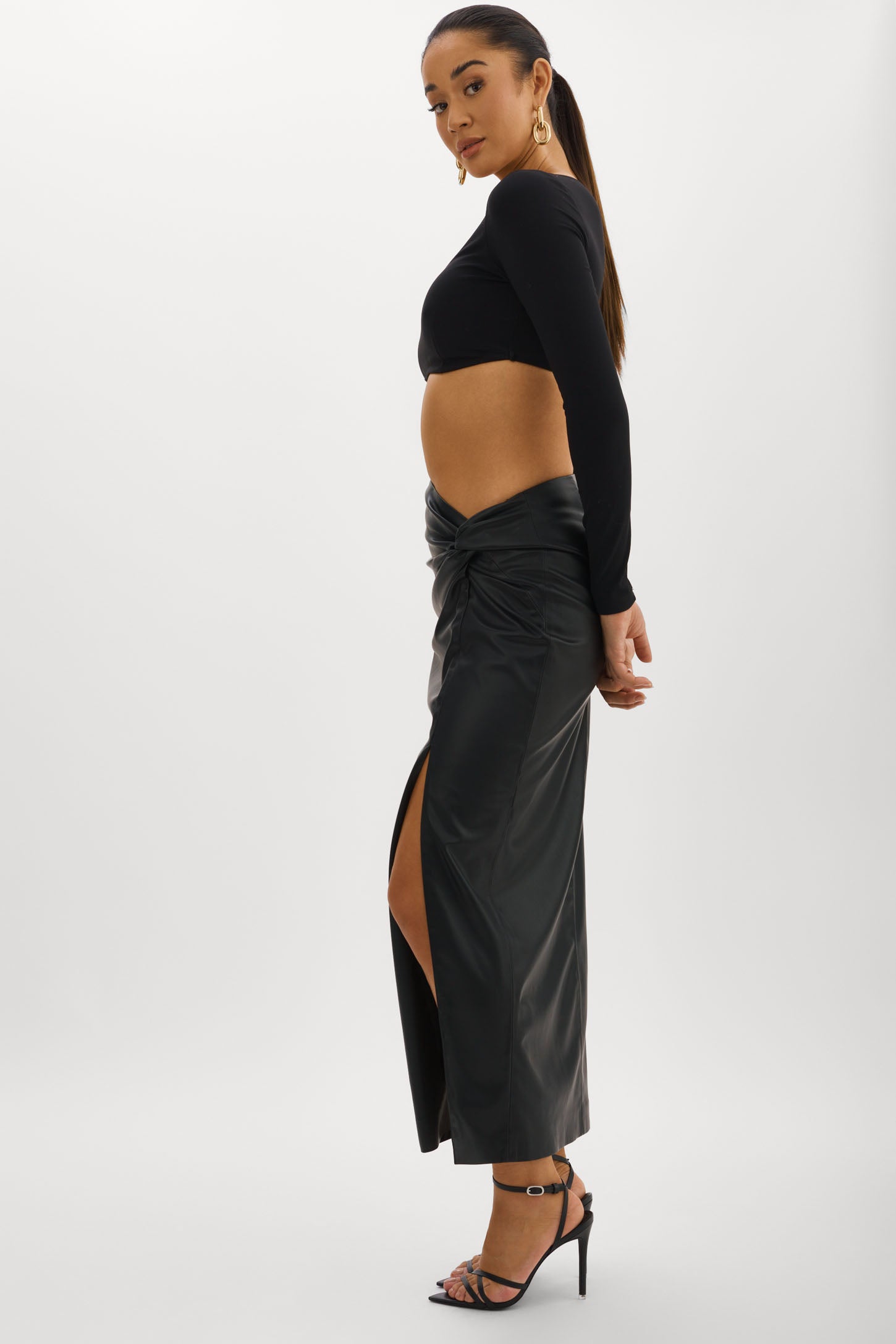 EILEEN | Jupe longue en similicuir