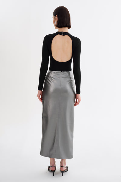 EILEEN | Faux Leather  Maxi Skirt