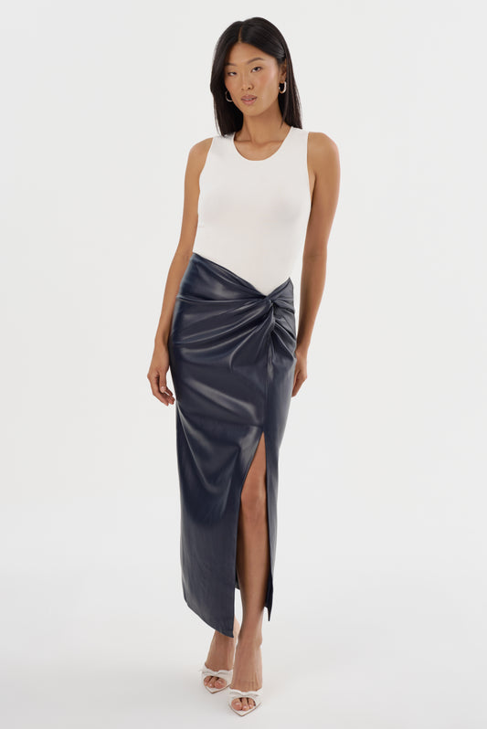 EILEEN | Faux Leather  Maxi Skirt