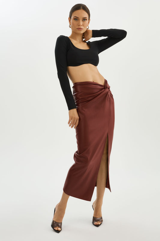 EILEEN | Faux Leather  Maxi Skirt